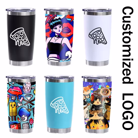 真空ステンレススチール断熱 20 オンス ランブラー コーヒー トラベル タンブラー 蓋付き