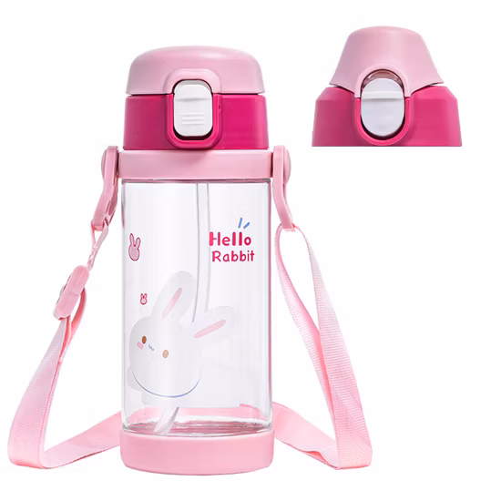 プラスチックなしカラーボックスまたは白い子供用ドリンクボトル、ストローなし、LFGB付き